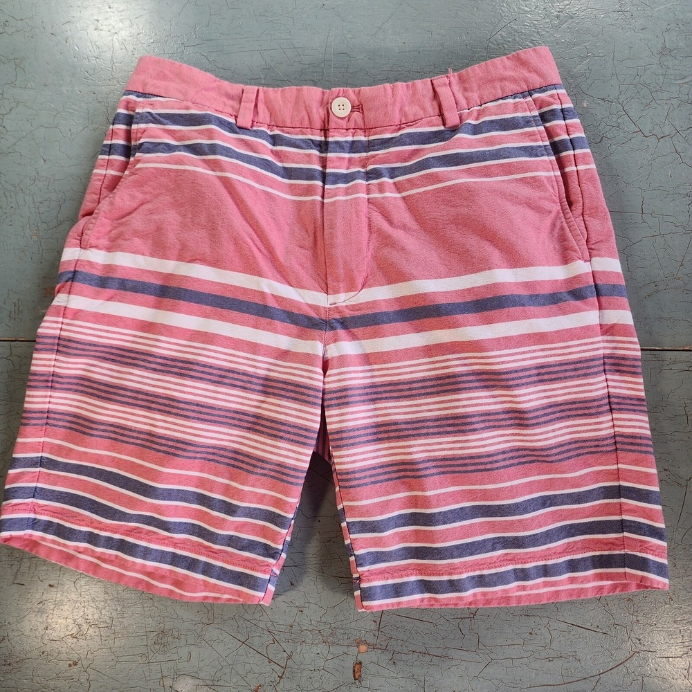 Vineyard‎ Vines Shorts Mens 34 Pink Striped Breaker Chino Casual Preppy